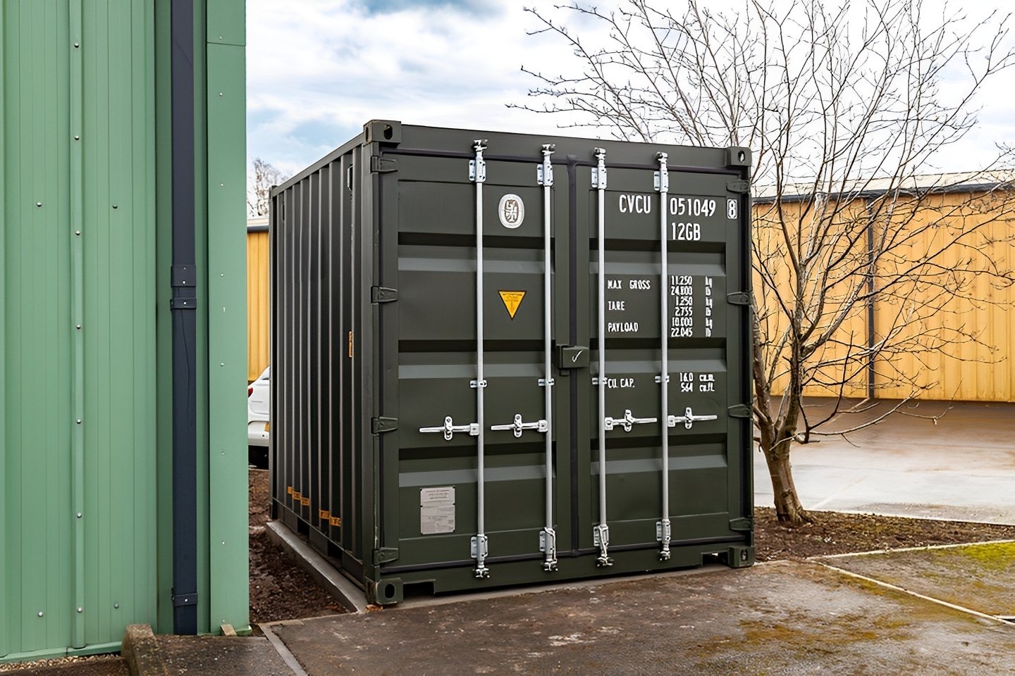 10ft x 8ft shipping container (one trip) – green 10ft x 8ft shipping container (one trip) – green