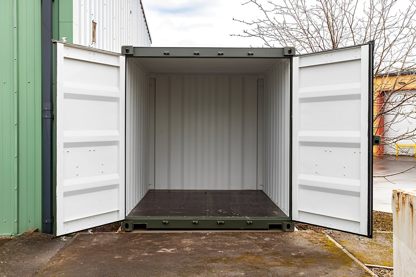10ft x 8ft shipping container (one trip) – green 10ft x 8ft shipping container (one trip) – green