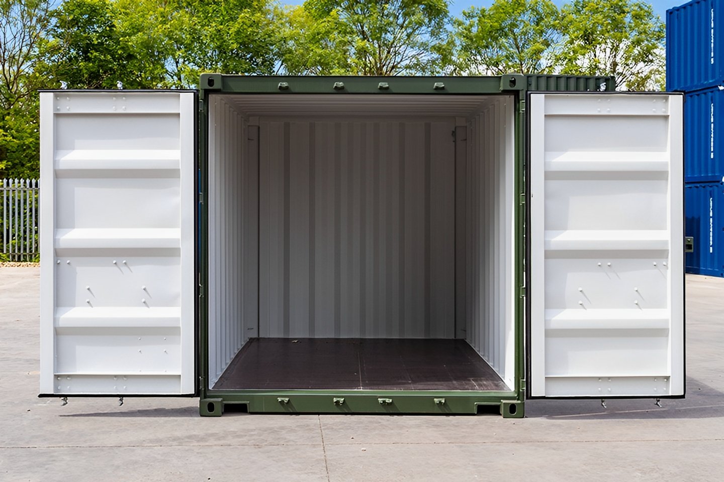 10ft x 8ft shipping container (one trip) – green 10ft x 8ft shipping container (one trip) – green