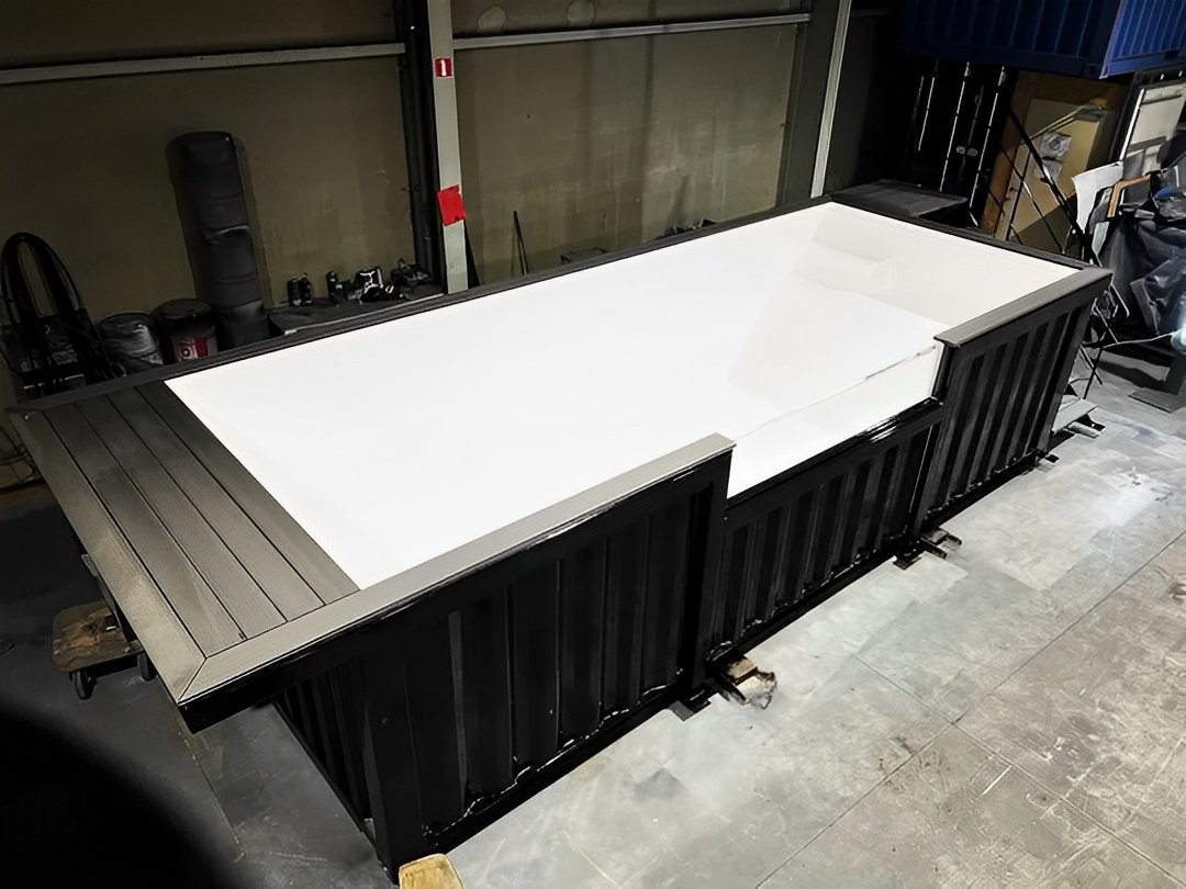 20ft shipping container swimming pool with convenient side staircase 20ft shipping container swimming pool with convenient side staircase