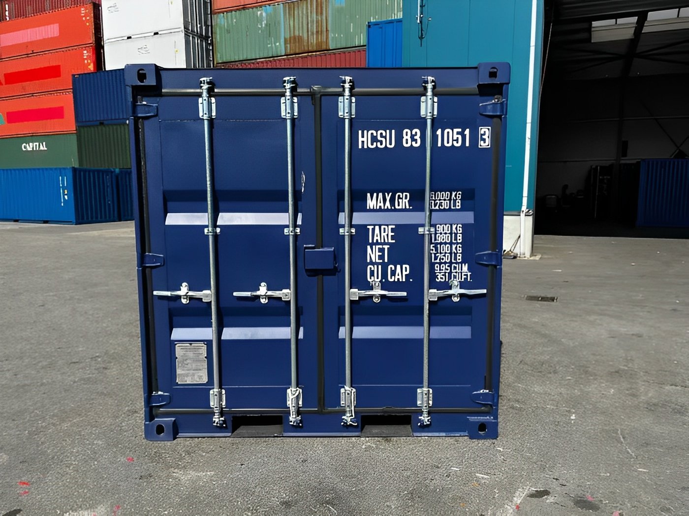 8ft shipping container one trip blue 8ft shipping container one trip blue