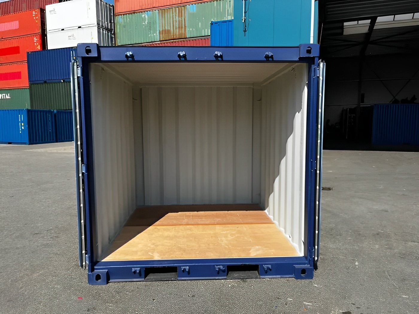 8ft shipping container one trip blue 8ft shipping container one trip blue