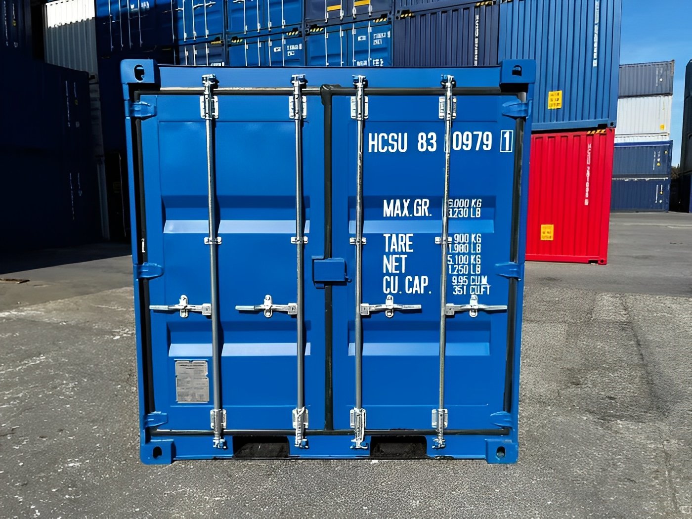 8ft shipping container one trip blue 8ft shipping container one trip blue