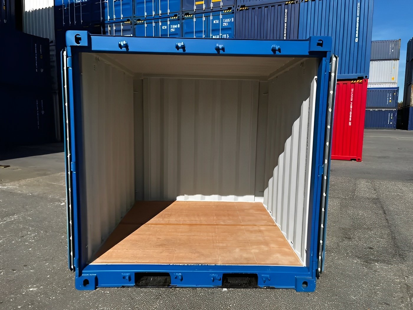 8ft shipping container one trip blue 8ft shipping container one trip blue