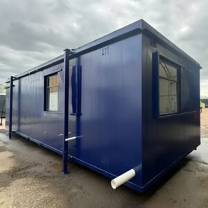custom 32ft × 10ft cabin office + canteen + 1+1 wc wash rooms anti vandal