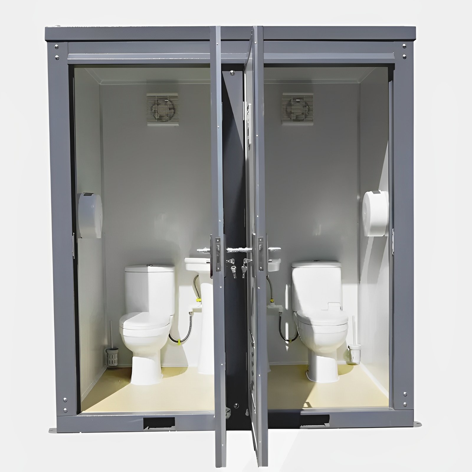 dual portable toilet and bathroom (mobile restroom w sink 110v) dual portable toilet and bathroom (mobile restroom w sink 110v)