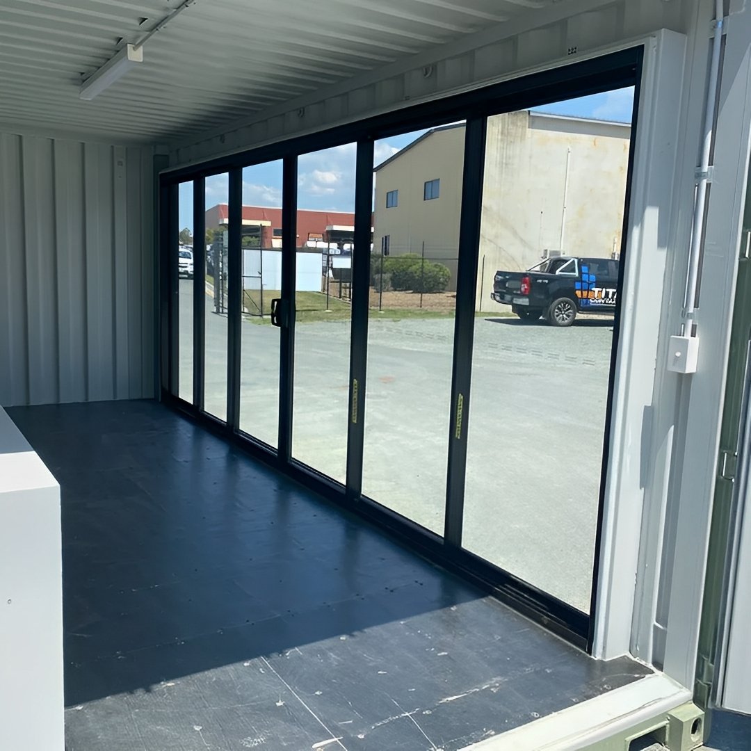 modified 20ft container office with glass door & ac modified 20ft container office with glass door & ac