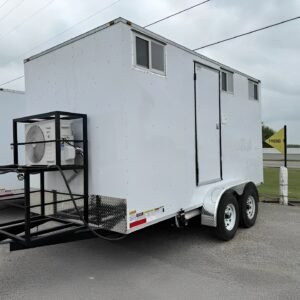 Home upscale 2 station portable restroom trailer 7′ x 14′