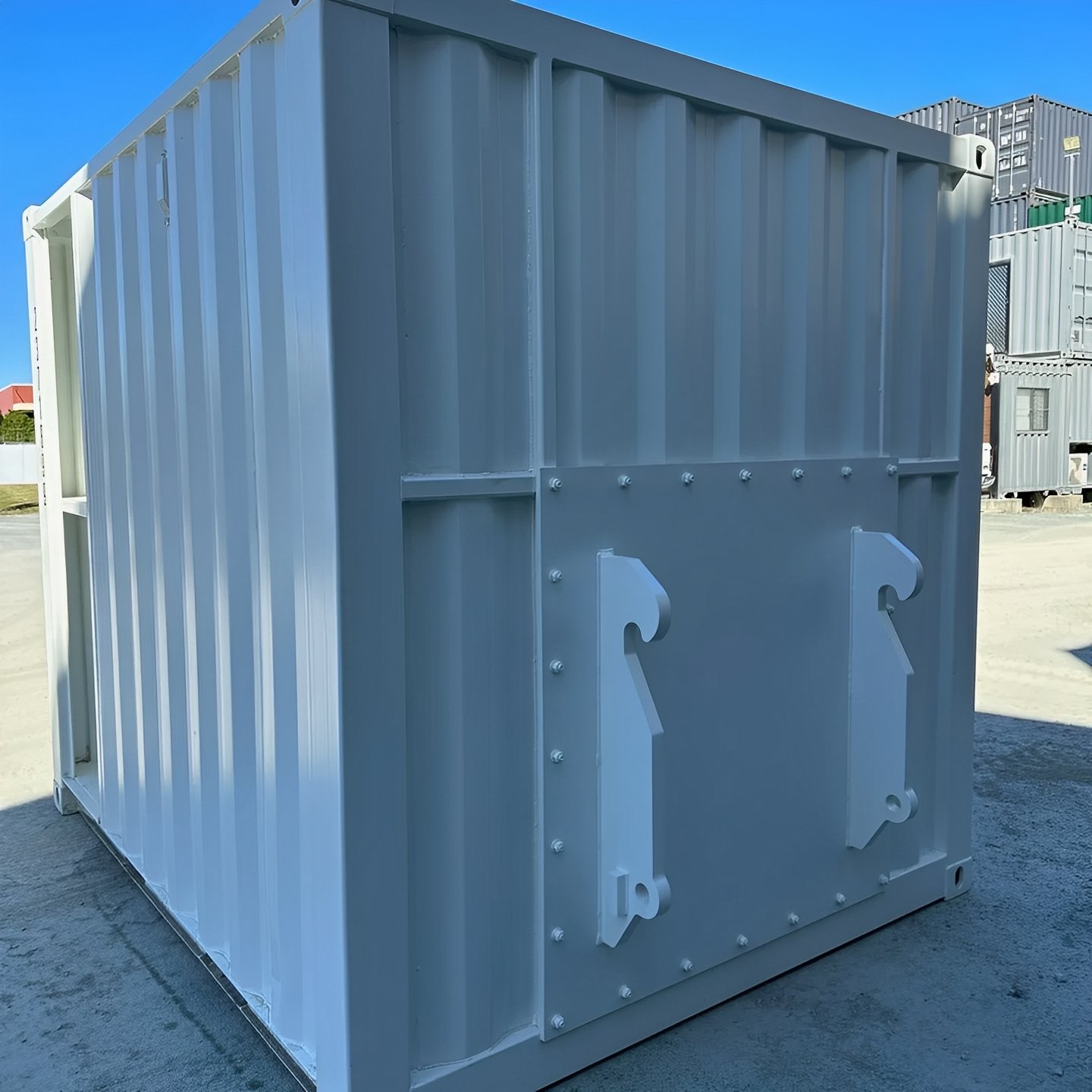 white modified 10ft shipping container with ac white modified 10ft shipping container with ac